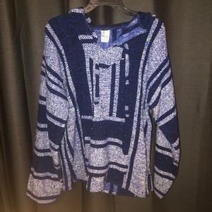 Blue and white Baja hoodie